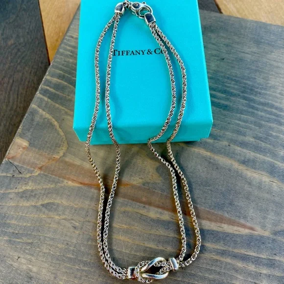 アクセサリー Tiffany & Co double rope knot necklace Tiffany & Co. 925 Sterling Silver Double Rope Love Knot